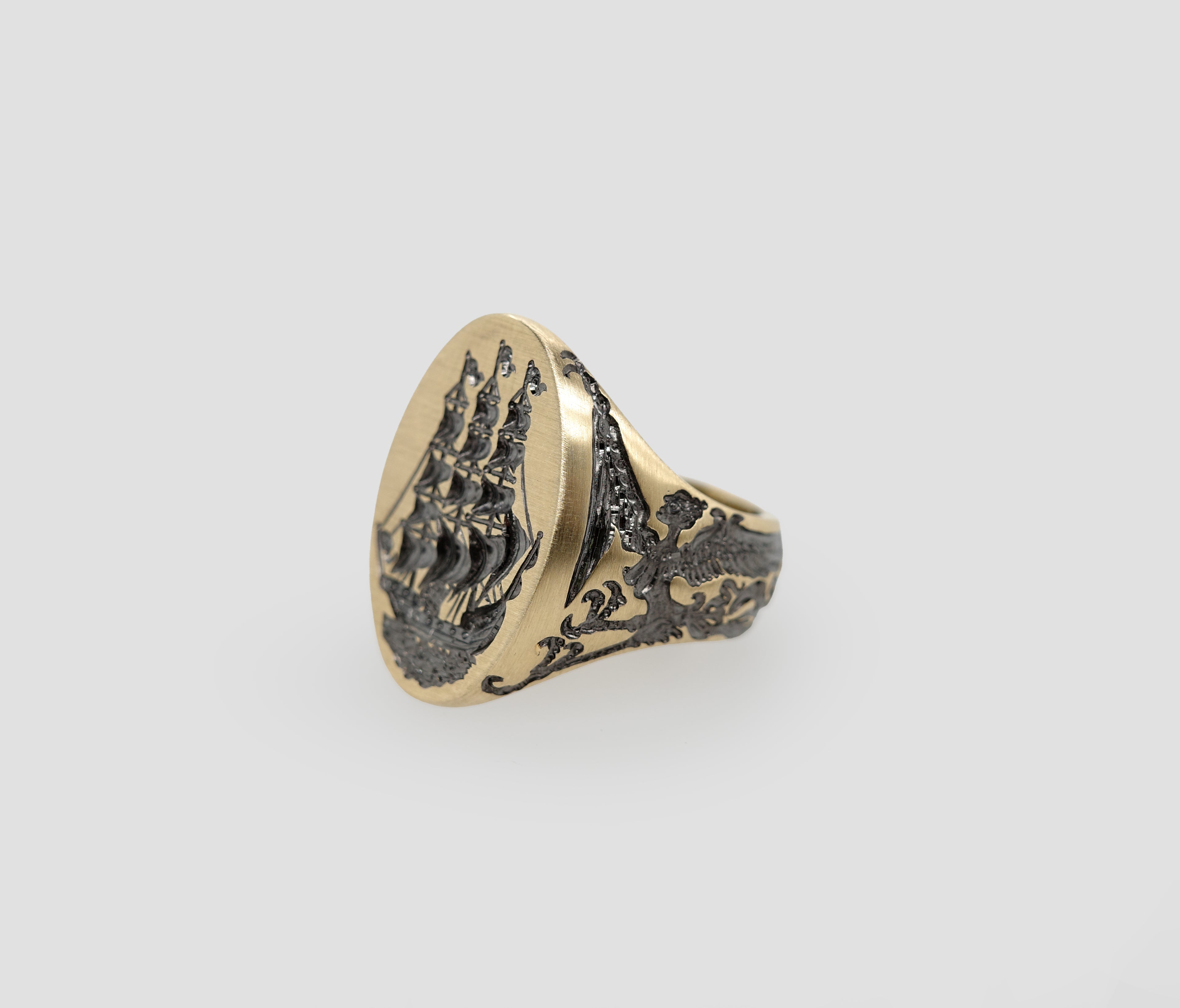 Sirens Ship Signet Ring