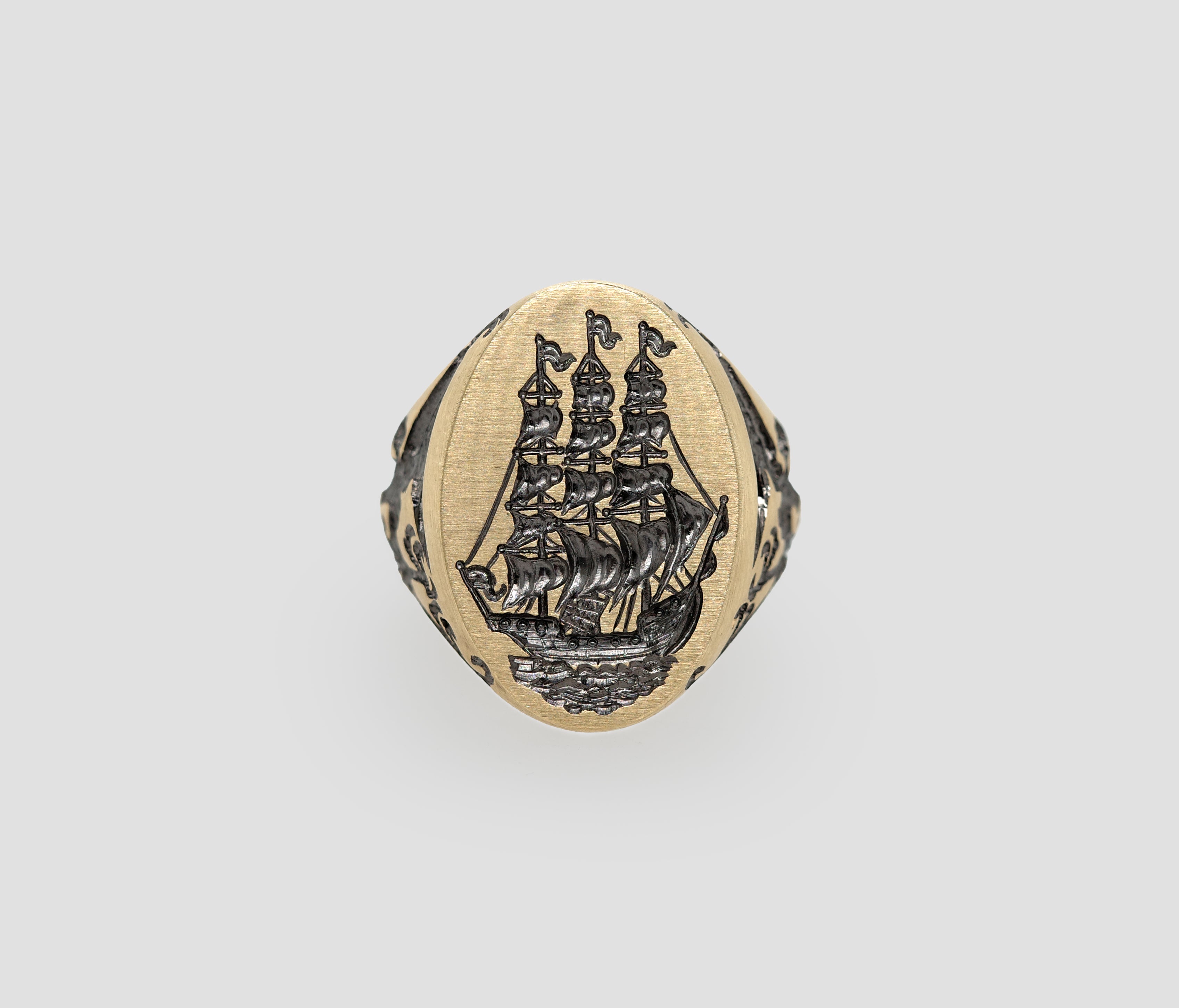 Sirens Ship Signet Ring