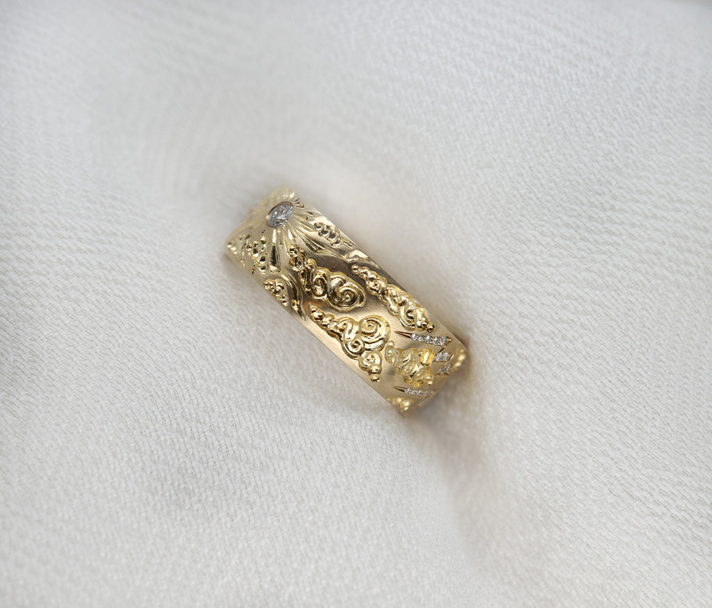 Sun & Cloud Band Ring