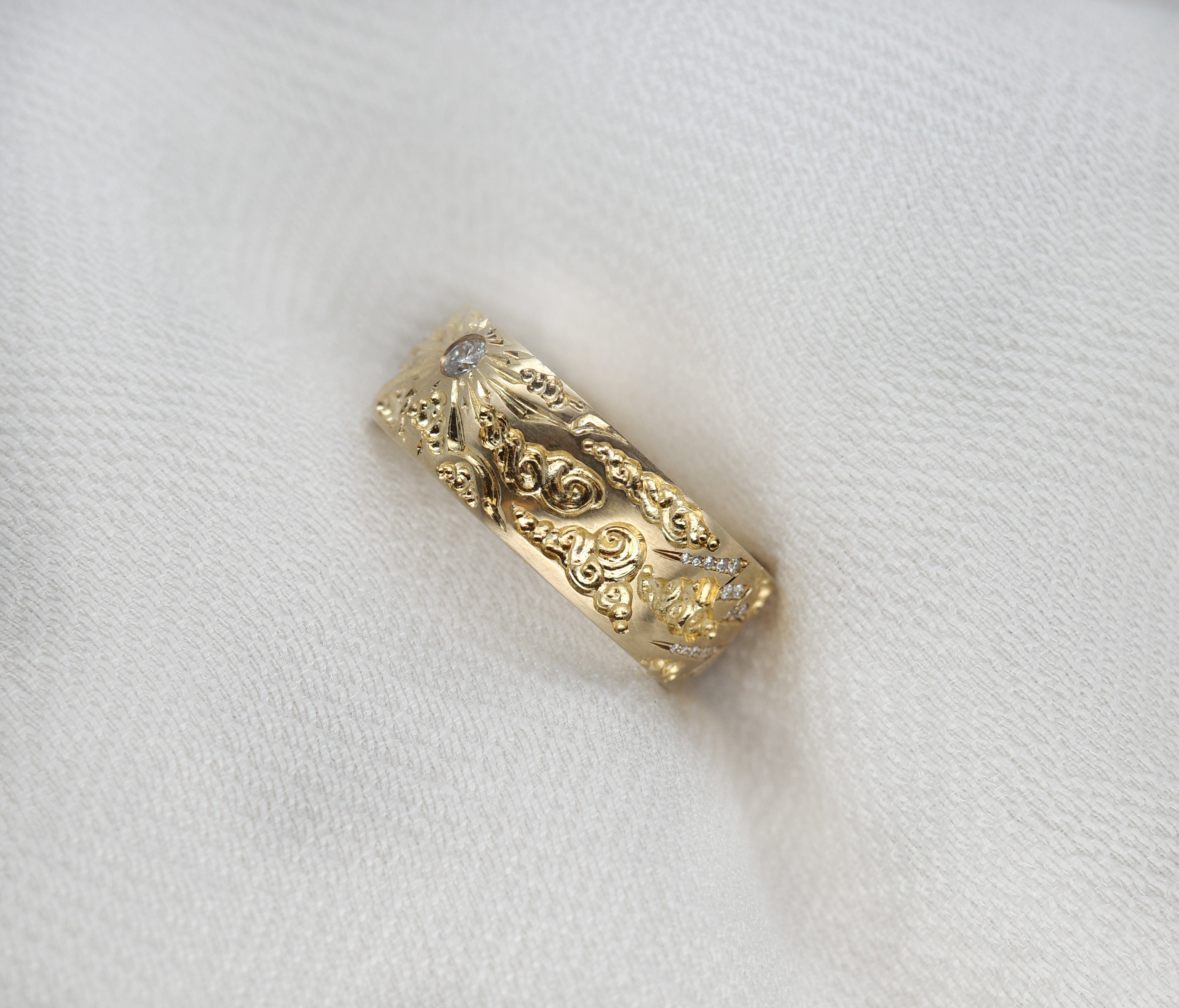 Sun & Cloud Band Ring