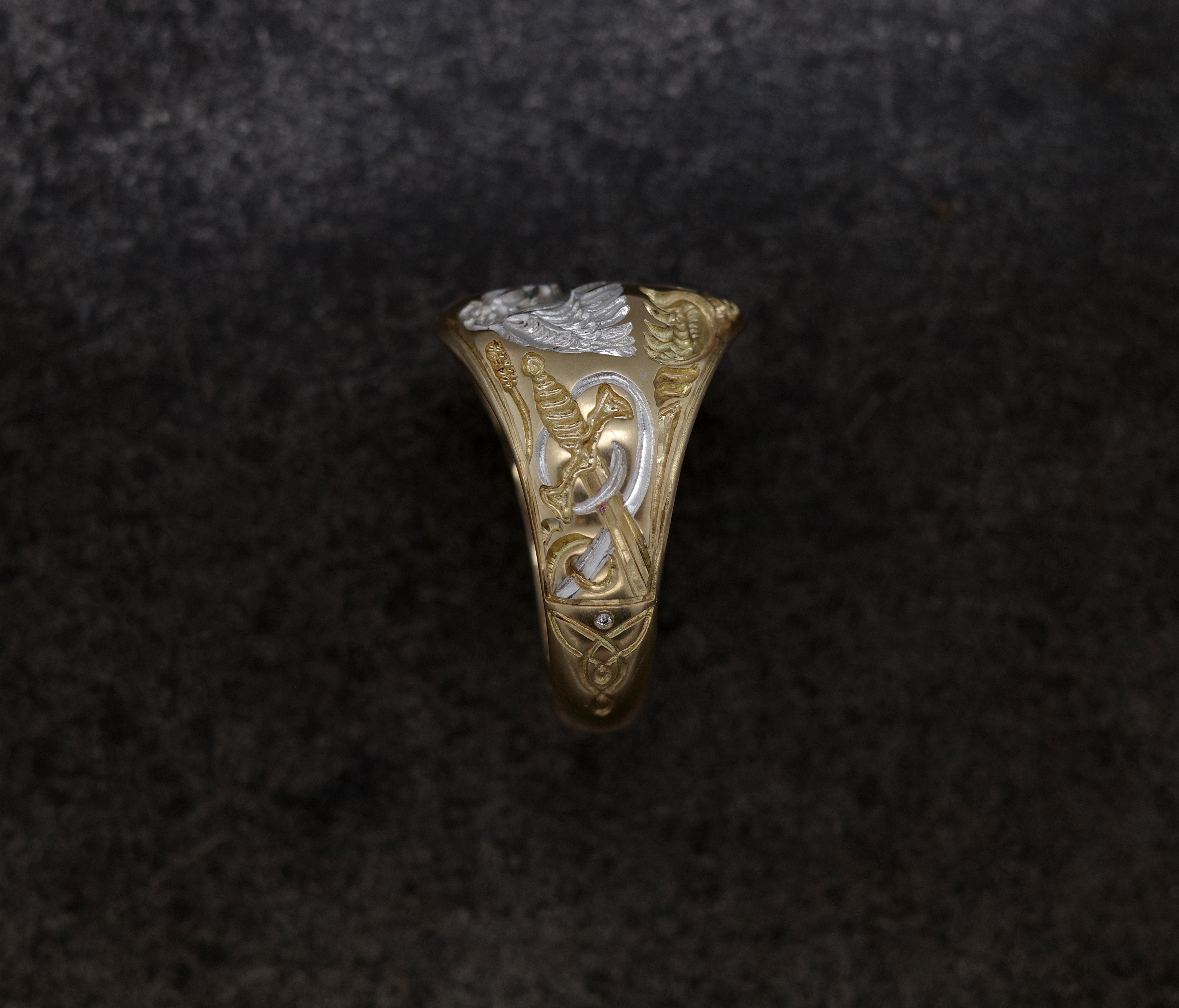 Heavyweight Swan Signet Ring