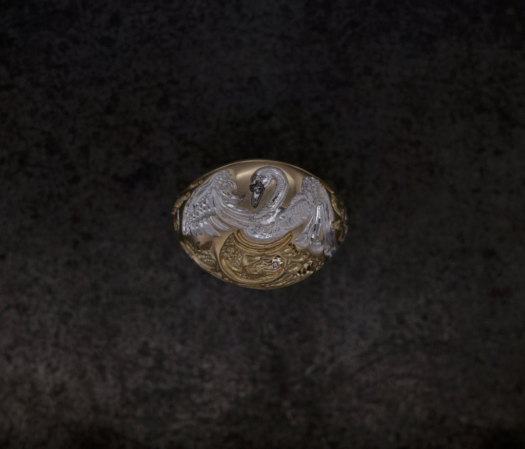 Heavyweight Swan Signet Ring