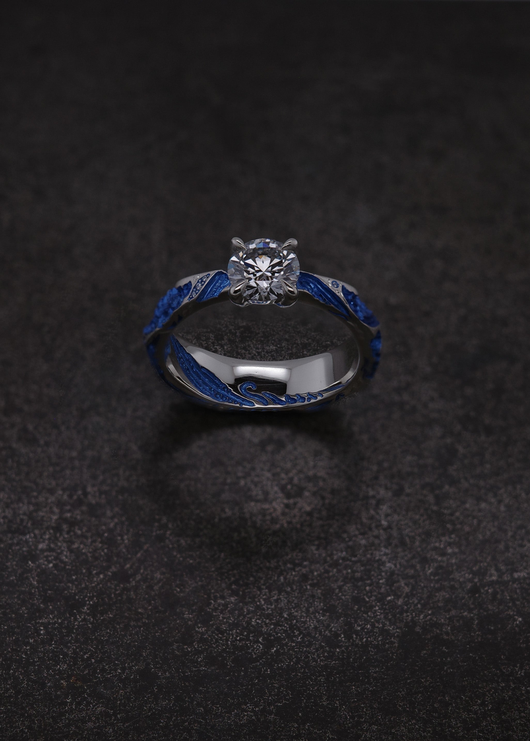 Tapered Wave Engagement Ring - POA