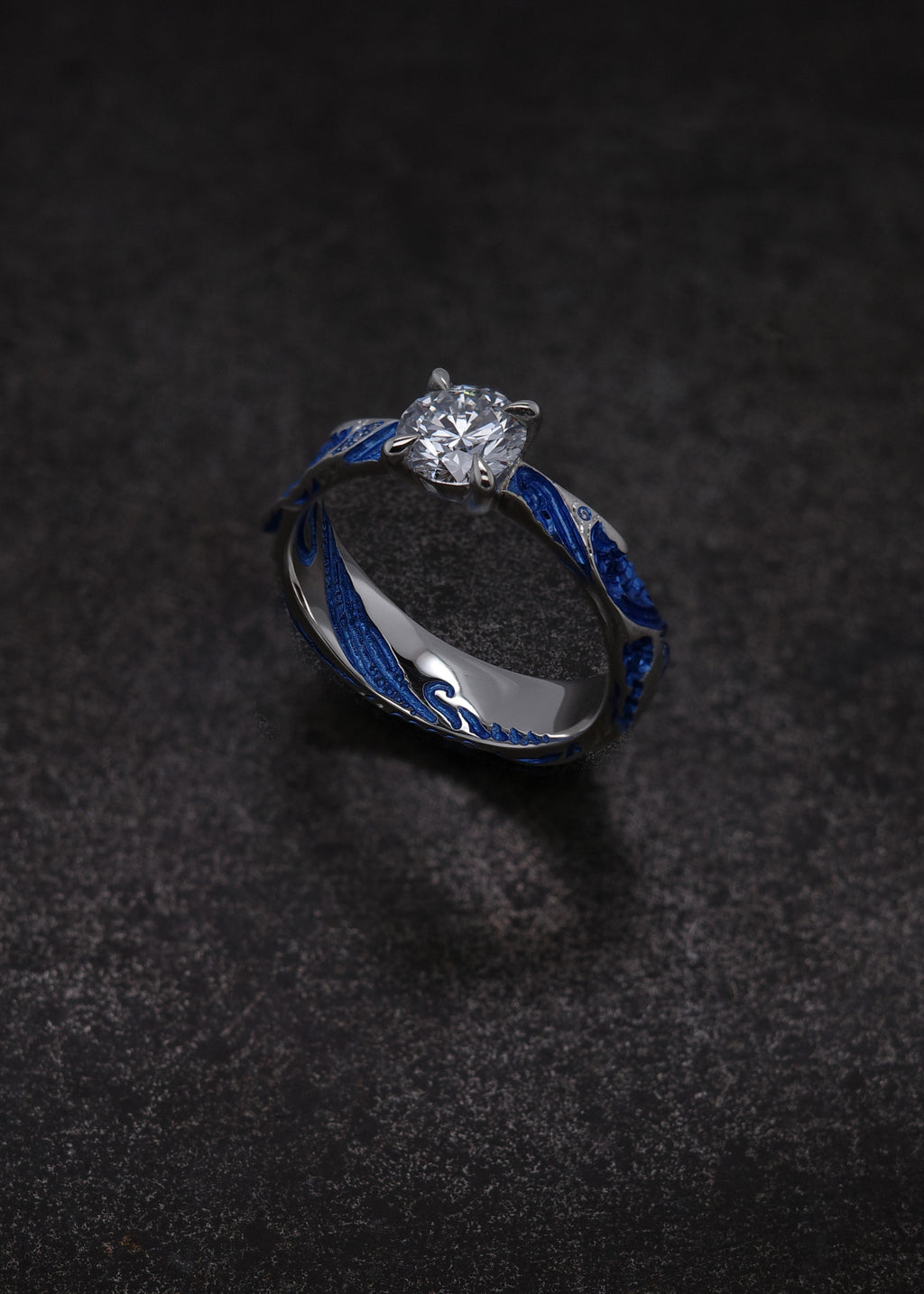 Tapered Wave Engagement Ring - POA