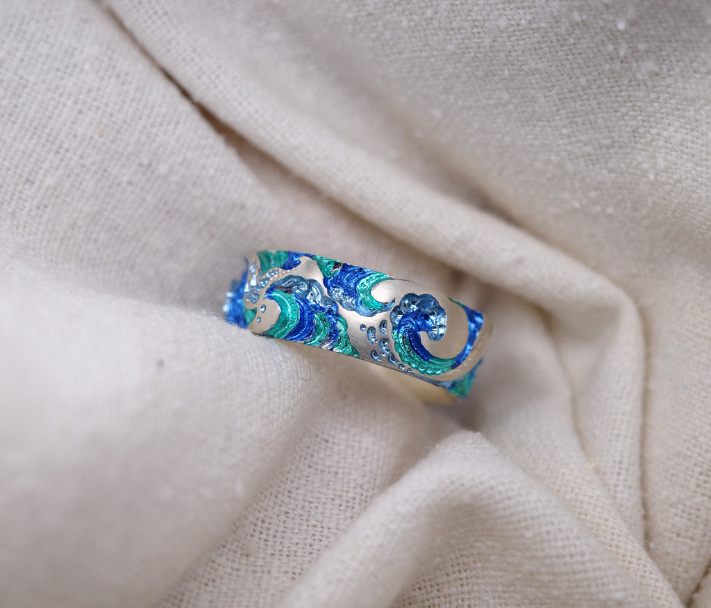 Wave Band 8mm Ring