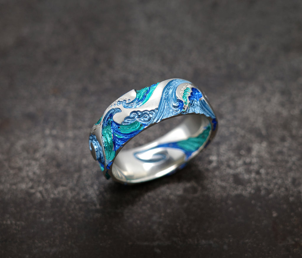 Wave Band 8mm Ring