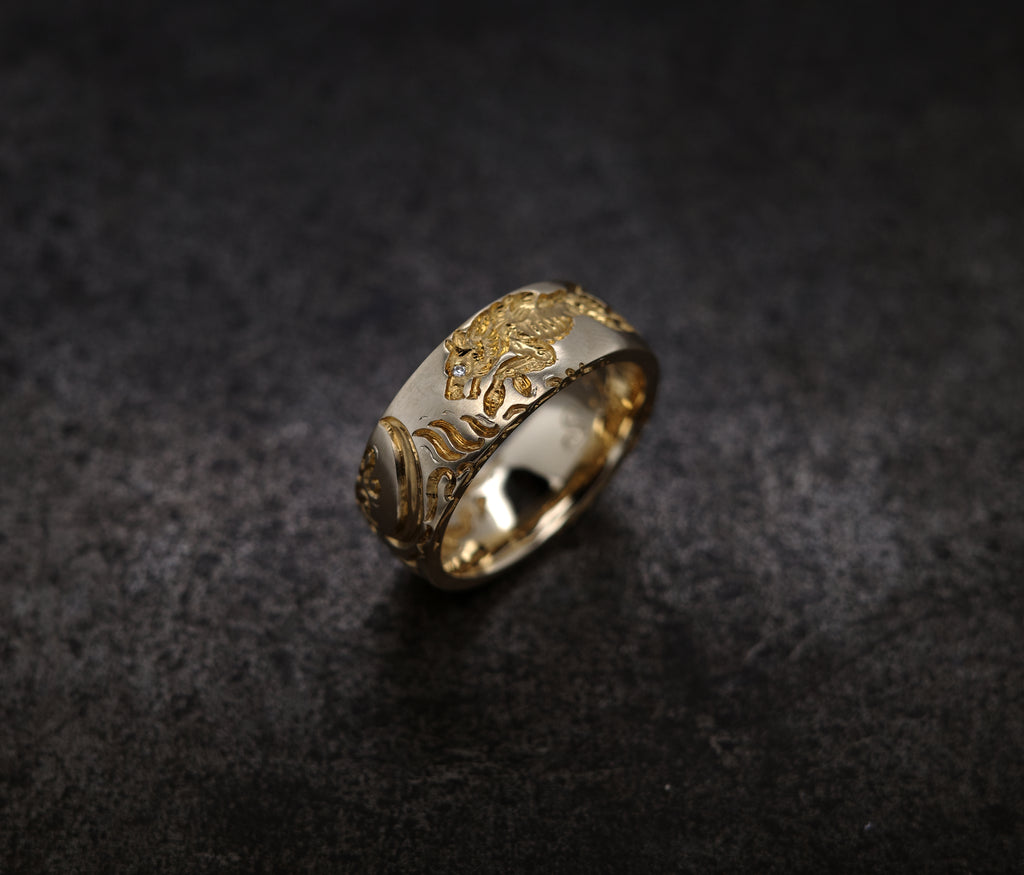 Wolf Band Ring