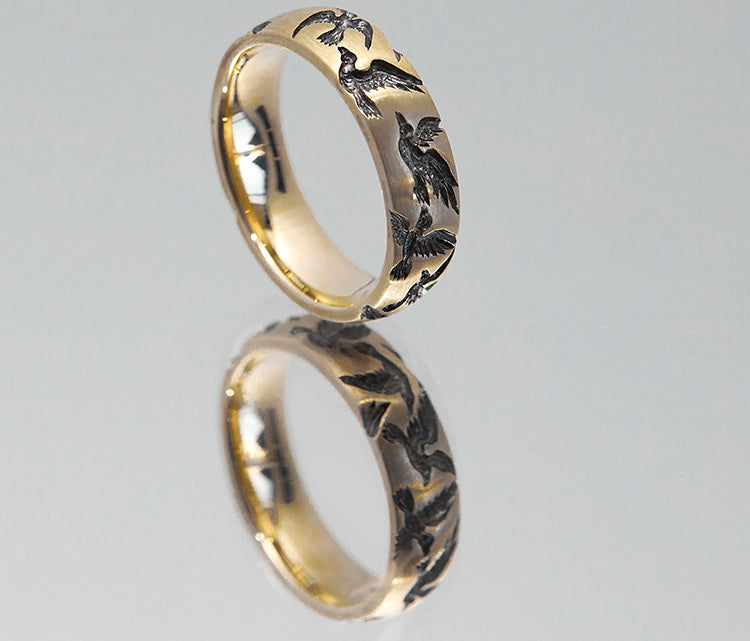 Crebain Crow Band Ring