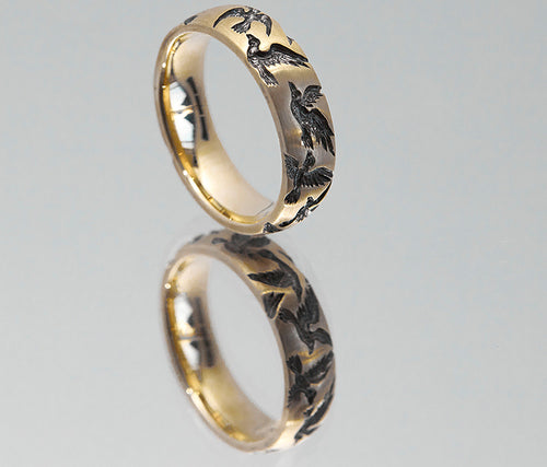Crebain Crow Band Ring