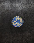 Hand engraved Hare & Trap signet ring in silver with blue detailing of a hare escaping under the moon and floral motifs