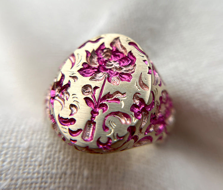 Vase of Peonies Signet